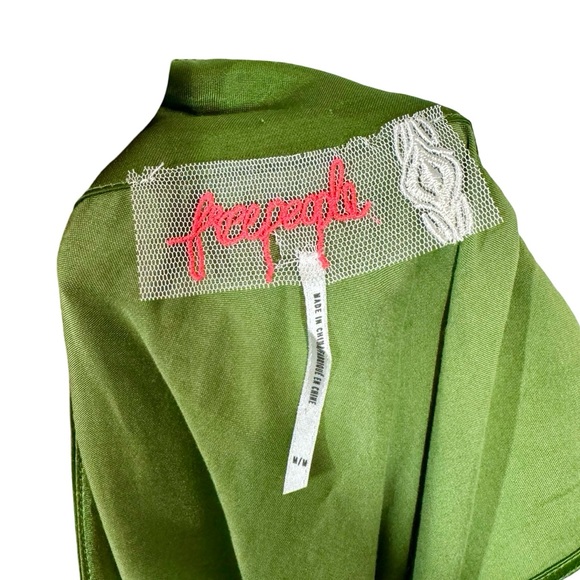 Free People Soa Tie One Shoulder Silky Maxi Dress Gown in Emerald Green - Picture 8 of 11